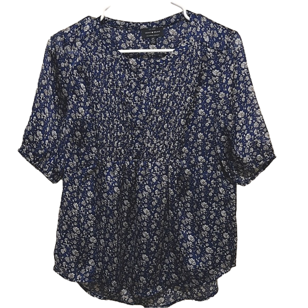 EUC🔹️Lucky Brand Floral Peasant Top - Small